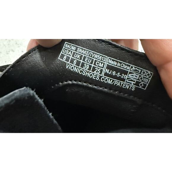 NWOB Vionic Naomi Women's Suede Snake-Print Water-Resistant Boots Black size 8 - Picture 9 of 9